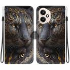 For Honor 400 Global 156.5mm Crystal Texture Colored Drawing Leather Phone Case(Black Gold Lion) - 1