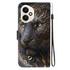 For Honor 400 Global 156.5mm Crystal Texture Colored Drawing Leather Phone Case(Black Gold Lion) - 3
