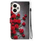 For Honor 400 Global 156.5mm Crystal Texture Colored Drawing Leather Phone Case(Red Roses) - 3