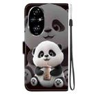 For Honor 200 Pro Crystal Texture Colored Drawing Leather Phone Case(Milk Tea Bear) - 3