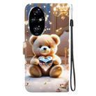 For Honor 200 Pro Crystal Texture Colored Drawing Leather Phone Case(Diamond Bear) - 3