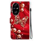 For Honor 200 Pro Crystal Texture Colored Drawing Leather Phone Case(Pearl Butterfly Rose) - 3