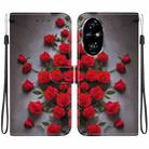 For Honor 200 Pro Crystal Texture Colored Drawing Leather Phone Case(Red Roses) - 1