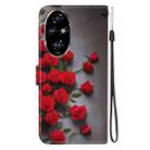 For Honor 200 Pro Crystal Texture Colored Drawing Leather Phone Case(Red Roses) - 3