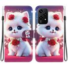 For Honor 200 Lite Global Crystal Texture Colored Drawing Leather Phone Case(Rose Cat) - 1