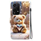 For Honor 200 Lite Global Crystal Texture Colored Drawing Leather Phone Case(Diamond Bear) - 3