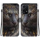 For Honor 200 Lite Global Crystal Texture Colored Drawing Leather Phone Case(Black Gold Lion) - 1