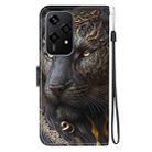 For Honor 200 Lite Global Crystal Texture Colored Drawing Leather Phone Case(Black Gold Lion) - 3