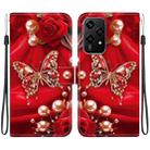 For Honor 200 Lite Global Crystal Texture Colored Drawing Leather Phone Case(Pearl Butterfly Rose) - 1