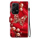 For Honor 200 Lite Global Crystal Texture Colored Drawing Leather Phone Case(Pearl Butterfly Rose) - 3