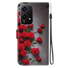For Honor 200 Lite Global Crystal Texture Colored Drawing Leather Phone Case(Red Roses) - 3