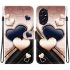 For Honor 200 Crystal Texture Colored Drawing Leather Phone Case(Love Heart) - 1
