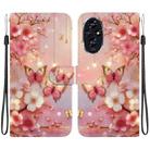 For Honor 200 Crystal Texture Colored Drawing Leather Phone Case(Lantern Butterflies) - 1
