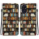 For Honor 200 Crystal Texture Colored Drawing Leather Phone Case(Bookshelf) - 1