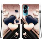 For Honor 90 Lite Crystal Texture Colored Drawing Leather Phone Case(Love Heart) - 1