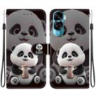 For Honor 90 Lite Crystal Texture Colored Drawing Leather Phone Case(Milk Tea Bear) - 1