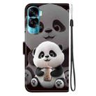 For Honor 90 Lite Crystal Texture Colored Drawing Leather Phone Case(Milk Tea Bear) - 3