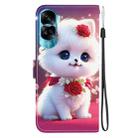 For Honor 90 Lite Crystal Texture Colored Drawing Leather Phone Case(Rose Cat) - 3