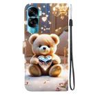 For Honor 90 Lite Crystal Texture Colored Drawing Leather Phone Case(Diamond Bear) - 3