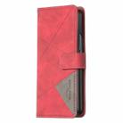 For Samsung Galaxy Z Fold7 Magnetic Buckle Rhombus Texture Leather Phone Case(Red) - 2