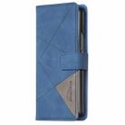 For Samsung Galaxy Z Fold7 Magnetic Buckle Rhombus Texture Leather Phone Case(Blue) - 2