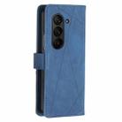 For Samsung Galaxy Z Fold7 Magnetic Buckle Rhombus Texture Leather Phone Case(Blue) - 3
