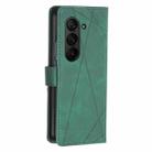 For Samsung Galaxy Z Fold7 Magnetic Buckle Rhombus Texture Leather Phone Case(Green) - 3
