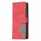 For Samsung Galaxy Z Fold6 Magnetic Buckle Rhombus Texture Leather Phone Case(Red) - 2