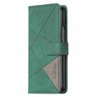 For Samsung Galaxy Z Fold6 Magnetic Buckle Rhombus Texture Leather Phone Case(Green) - 2