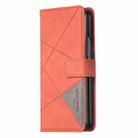 For Samsung Galaxy Z Fold6 Magnetic Buckle Rhombus Texture Leather Phone Case(Brown) - 2