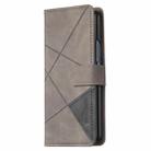 For Samsung Galaxy Z Fold6 Magnetic Buckle Rhombus Texture Leather Phone Case(Grey) - 2