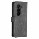 For Samsung Galaxy Z Fold6 Magnetic Buckle Rhombus Texture Leather Phone Case(Black) - 3