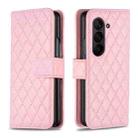 For Samsung Galaxy Z Fold7 Diamond Lattice Wallet Flip Leather Phone Case(Pink) - 1