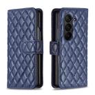 For Samsung Galaxy Z Fold6 Diamond Lattice Wallet Flip Leather Phone Case(Blue) - 1