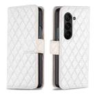 For Samsung Galaxy Z Fold6 Diamond Lattice Wallet Flip Leather Phone Case(White) - 1