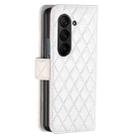 For Samsung Galaxy Z Fold6 Diamond Lattice Wallet Flip Leather Phone Case(White) - 3