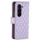 For Samsung Galaxy Z Fold6 Diamond Lattice Wallet Flip Leather Phone Case(Purple) - 3