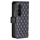 For Samsung Galaxy Z Fold6 Diamond Lattice Wallet Flip Leather Phone Case(Black) - 3