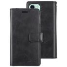 For iPhone 12 mini GOOSPERY MANSOOR Crazy Horse Texture Horizontal Flip Leather Case with Holder & Card Slots & Wallet(Black) - 1