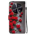 For Huawei nova 12i / Enjoy 70 Pro Crystal Texture Colored Drawing Leather Phone Case(Red Roses) - 3