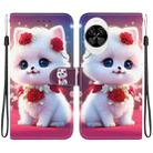 For Huawei nova 14 Crystal Texture Colored Drawing Leather Phone Case(Rose Cat) - 1
