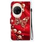 For Huawei nova 14 Ultra Crystal Texture Colored Drawing Leather Phone Case(Pearl Butterfly Rose) - 3