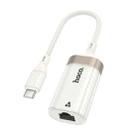 hoco UA41B Crystal 100Mbps Type-C to RJ45 Ethernet Adapter(Apricot) - 1