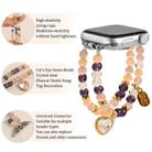 For Apple Watch 46mm / 49mm / 45mm / 44mm Cat Eyes Stone Beads Bracelet Watch Band(Heart Yellow) - 2
