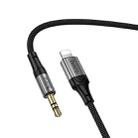 hoco UPA33A Nuevo 8 Pin to 3.5mm Spring Digital Audio Conversion Cable, Length: 1.5m(Black) - 3
