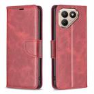 For Tecno Pova 7 Pro 5G Lambskin Texture Pure Color Flip Leather Phone Case(Red) - 1