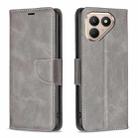 For Tecno Pova 7 Pro 5G Lambskin Texture Pure Color Flip Leather Phone Case(Grey) - 1