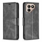 For Tecno Pova 7 Ultra 5G Lambskin Texture Pure Color Flip Leather Phone Case(Black) - 1