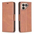 For Tecno Pova 7 Ultra 5G Lambskin Texture Pure Color Flip Leather Phone Case(Brown) - 1