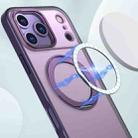 For iPhone 17 Pro Max kalebol MagSafe Metal Ring Holder Phone Case(Dark Purple) - 2